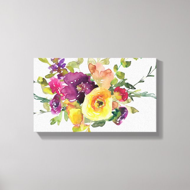 Impressão Em Tela Flores de aquarela (Frente)