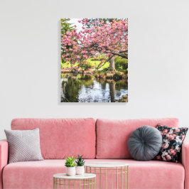 Impressão Em Tela Flores de Cerejeira Rosa e Imagem Fotográfica do L