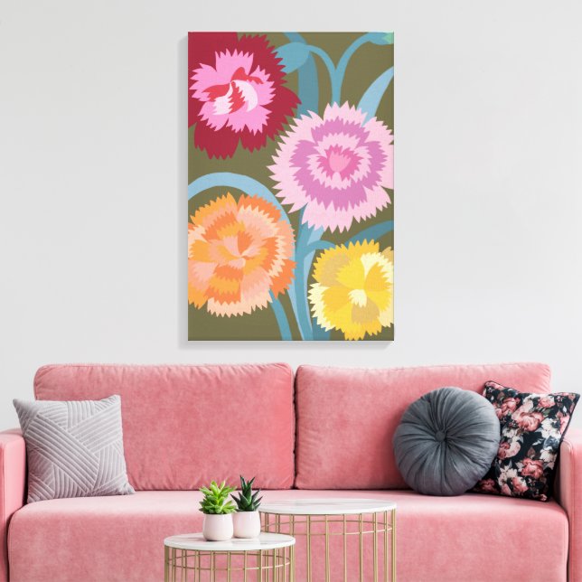Impressão Em Tela Flores de cravos  (Insitu(Sala de estar))