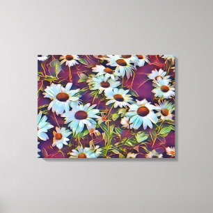 IMPRESSÃO EM TELA FLORES DE DAISY