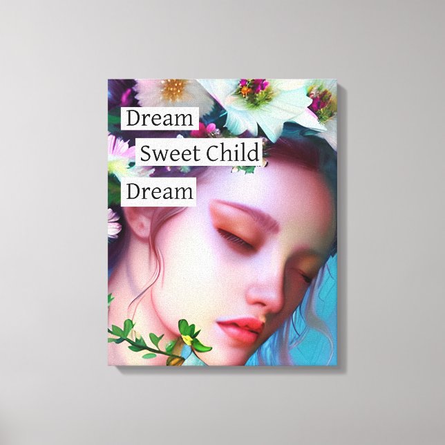 Impressão Em Tela Flores de Fada bonito em Arte Fantasia de Cabelo (Frente)