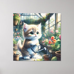Impressão Em Tela Flores de Gato Bonito Fantasy