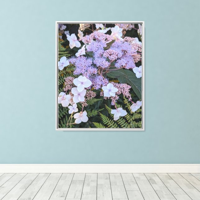 Impressão Em Tela Flores de Hydrangea Aspera Floral (Insitu(piso de madeira))