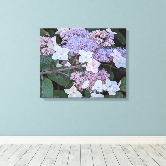 Impressão Em Tela Flores de Hydrangea Aspera Floral (Insitu(piso de madeira))