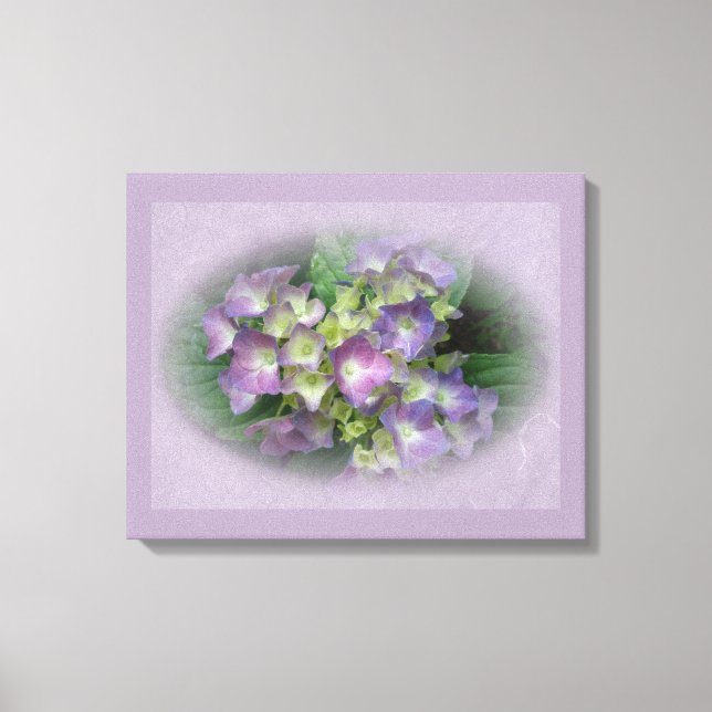 Impressão Em Tela Flores de Hydrangea Azul Roxo (Frente)