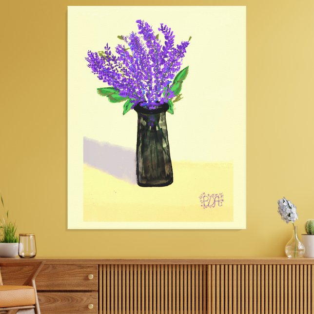 Impressão Em Tela Flores de Lavanda vibrantes, inspiradas na naturez (Insitu(Sala de estar))