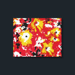 IMPRESSÃO EM TELA FLORES DE PETUNIA<br><div class="desc">Um vibrante design vermelho,  amarelo,  preto e branco pop de petúnias.</div>