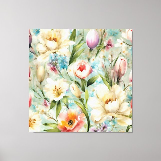 Impressão Em Tela Flores de primavera no Estilo do Impressionismo (Frente)