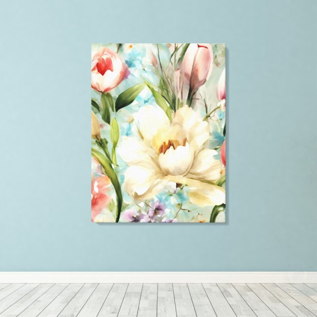 Impressão Em Tela Flores de primavera no Estilo do Impressionismo (Insitu(piso de madeira))