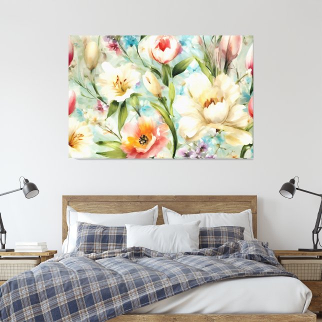 Impressão Em Tela Flores de primavera no Estilo do Impressionismo (Insitu(Quarto))