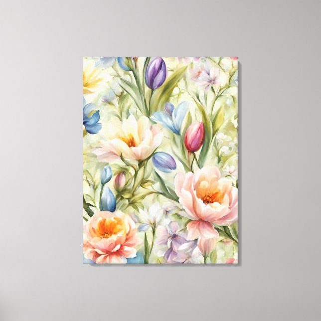 Impressão Em Tela Flores de primavera sofisticadas e refinadas. Pint (Frente)