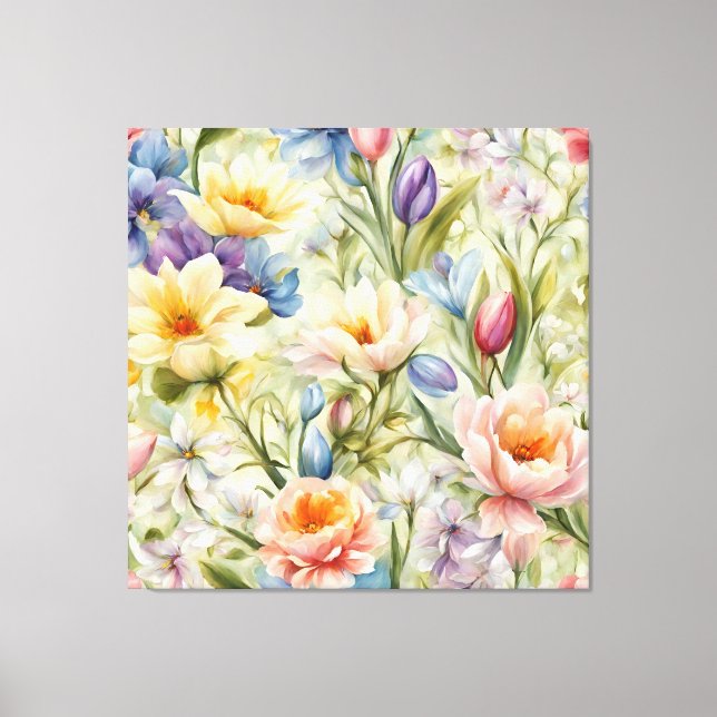 Impressão Em Tela Flores de primavera sofisticadas e refinadas. Pint (Frente)