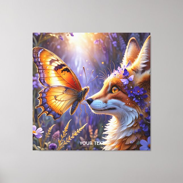 Impressão Em Tela Flores de Raposa de Borboleta Fantasy (Frente)