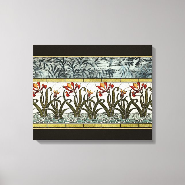 Impressão Em Tela Flores de vidro manchadas com borda de estanho (Frente)