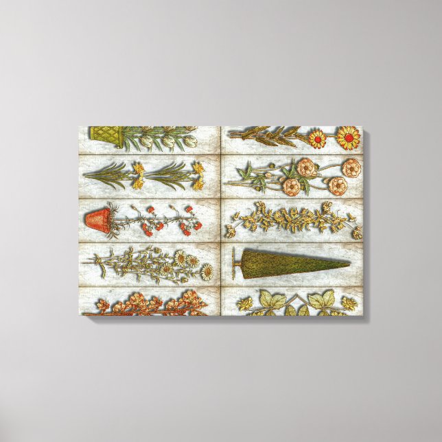 Impressão Em Tela Flores e arbustos (Frente)