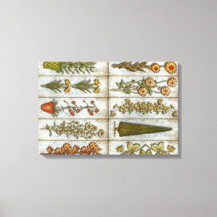 Impressão Em Tela Flores e arbustos