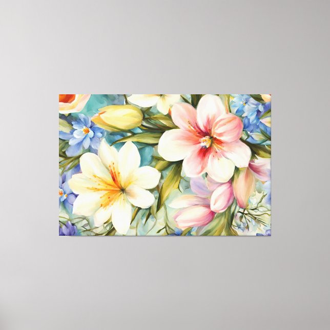 Impressão Em Tela Flores Elegantes De Mola. Pintura (Frente)