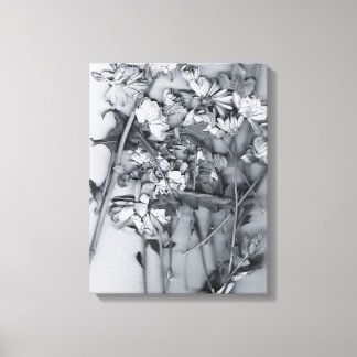 Impressão Em Tela Flores em Preto e Branco
