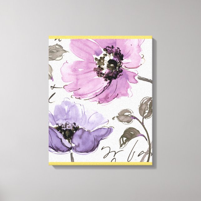 Impressão Em Tela Flores em tons de roxo (Frente)