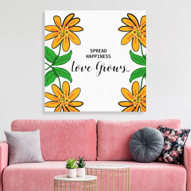 Impressão Em Tela Flores Laranja Espalham Felicidade 24" x 24" (Insitu(Sala de estar))