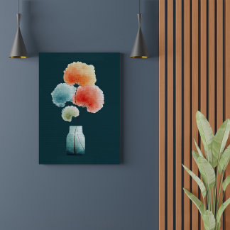 Impressão Em Tela Flores Modernos | Hortênsias Aquarela (28 cm x 35,