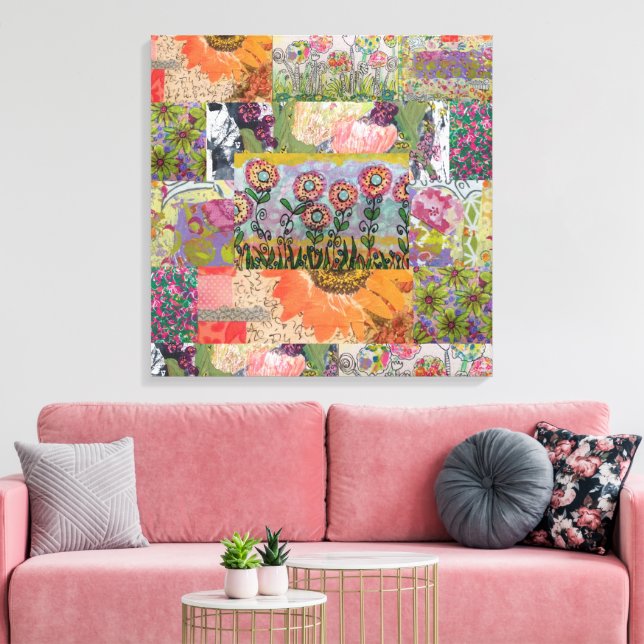Impressão Em Tela Flores Múltiplas Abstratas 3 (Insitu(Sala de estar))