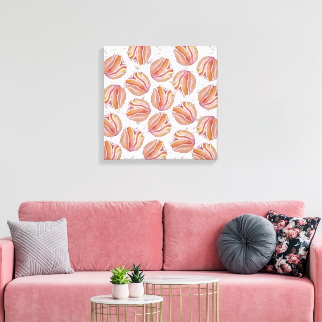 Impressão Em Tela Flores Pêssego (Insitu(Sala de estar))