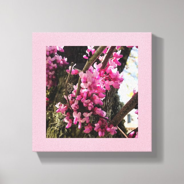 Impressão Em Tela Flores Rosa primavera (Frente)
