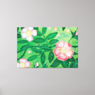 Impressão Em Tela Flores rosa selvagens 