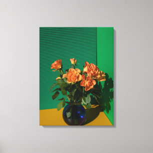 Impressão Em Tela Flores Rosas em Vase