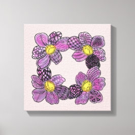 Impressão Em Tela Flores Roxas com Arroz Amarelo