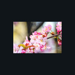 Impressão Em Tela Flores Sakura No Jardim Em Springtime<br><div class="desc">cerejeira japonesa em floração. Um galho fino é coberto de flores e botões de sakura cor-de-rosa. O tronco da árvore escura no fundo das cores bege, roxo suave e cinza. Uma cereja adorável floresce em primavera. Uma pintura digital muito grande a partir de uma fotografia. Impressão floral esticada de tela...</div>