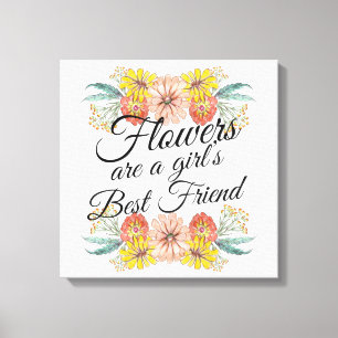 Impressão Em Tela Flores são a melhor amiga das raparigas - Arte da