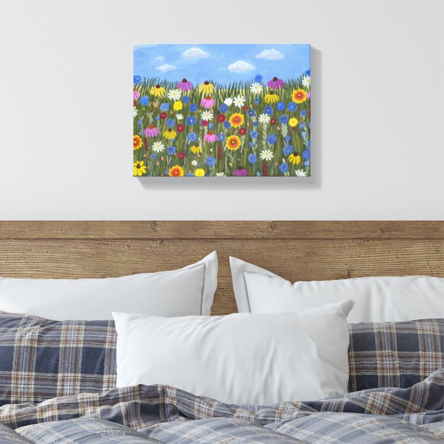 Impressão Em Tela Flores silvestres com Margaridas (Insitu(Quarto))