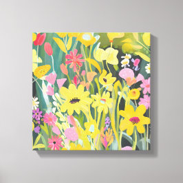 Impressão Em Tela Flores Silvestres da Primavera | Pintura em Aquare