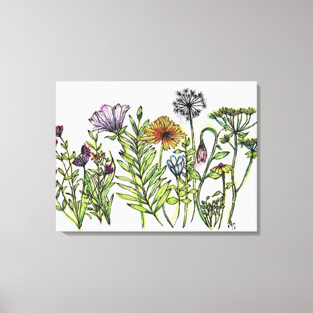Impressão Em Tela Flores Silvestres Dançantes (Frente)