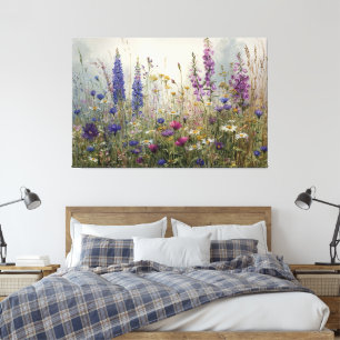 Impressão Em Tela Flores Silvestres Sonhadoras em Aquarela