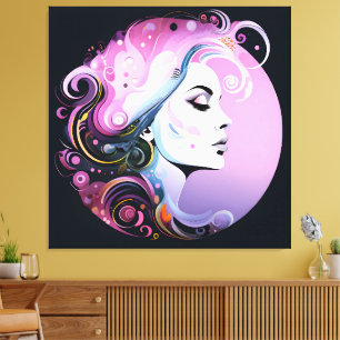Impressão Em Tela "Florescer Feminino" Beleza Feminina