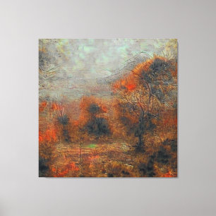 Impressão Em Tela Floresta abstrato em vermelho - castanho.