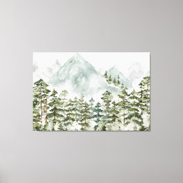 Impressão Em Tela Floresta de Pinheiros e Montanhas