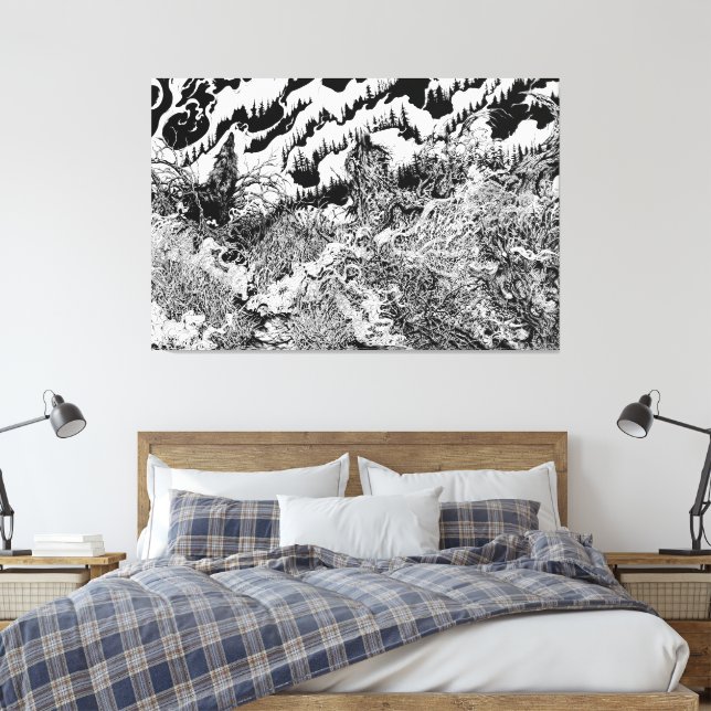 Impressão Em Tela Floresta de Sombras Lã  (Insitu(Quarto))