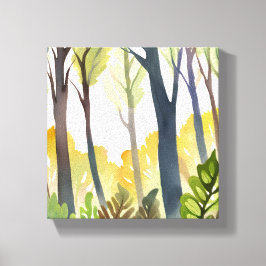 Impressão Em Tela Floresta em Aquarela | Pintura de Floresta da Natu