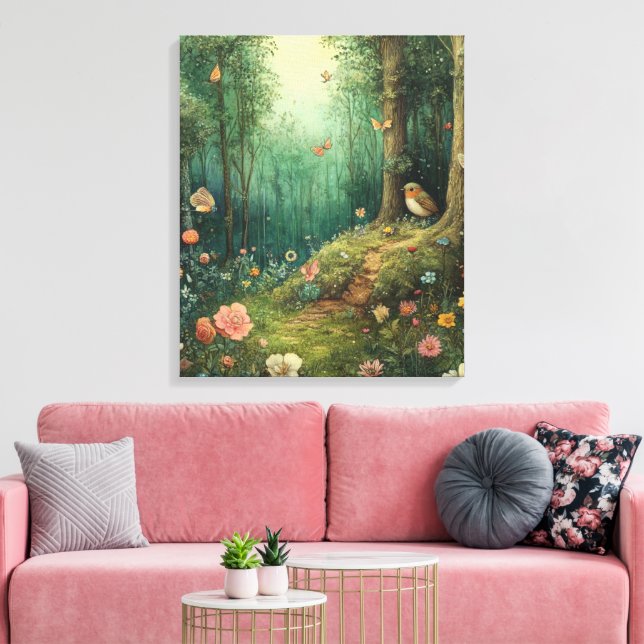 Impressão Em Tela Floresta Encantada por Whimsy (Insitu(Sala de estar))