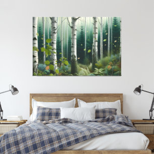 Impressão Em Tela Floresta Mística