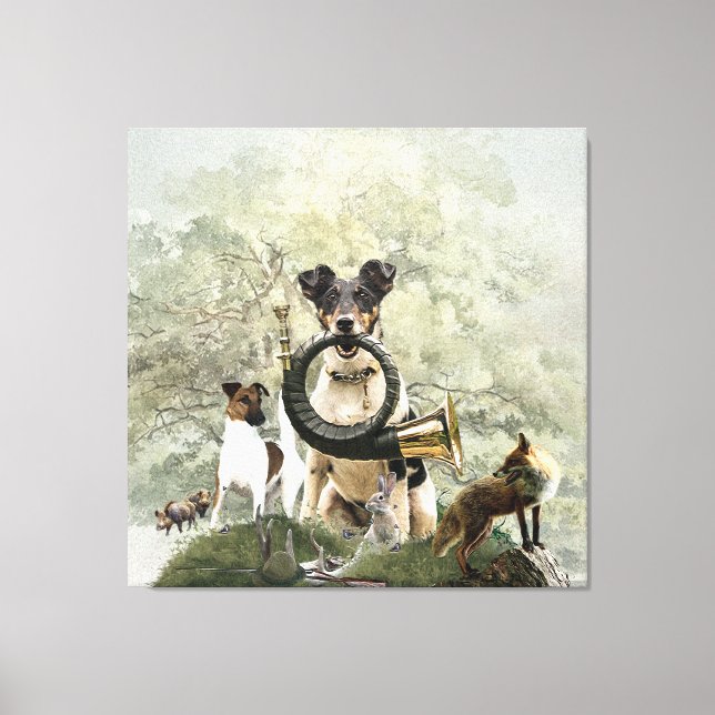 Impressão Em Tela Floresta Suave Terrier (Frente)