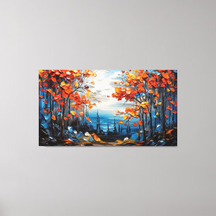 Impressão Em Tela Floresta Verde de Aquarela