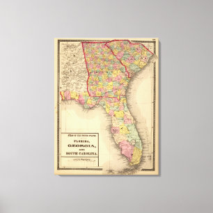 Impressão Em Tela Florida, Geórgia, e South Carolina