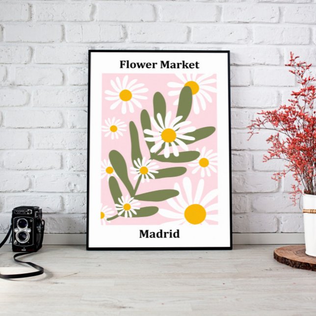 Impressão Em Tela Flower Market Madrid, Wall Art Design (living room décor, above bed wall art, modern home décor, nursery wall art, large wall décor, canvas)