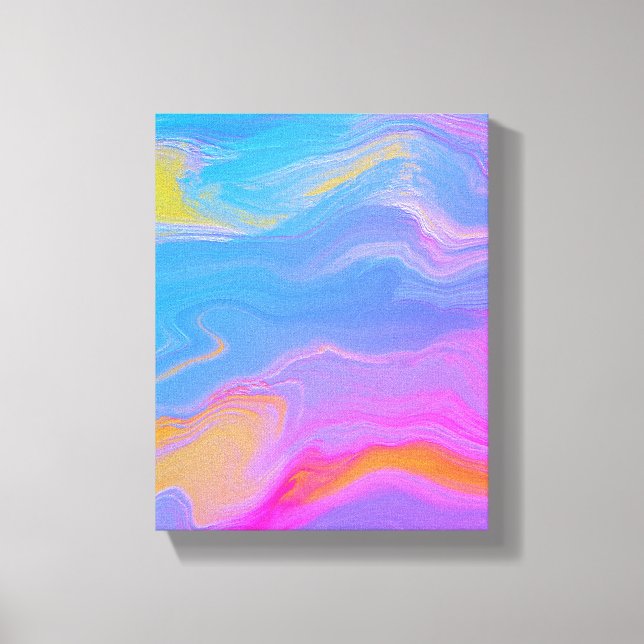 Impressão Em Tela Fluxo acrílico abstrato - Breezes de verão (Frente)