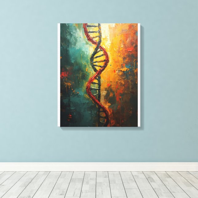 Impressão Em Tela Fluxo de Abstrato de DNA (Insitu(piso de madeira))